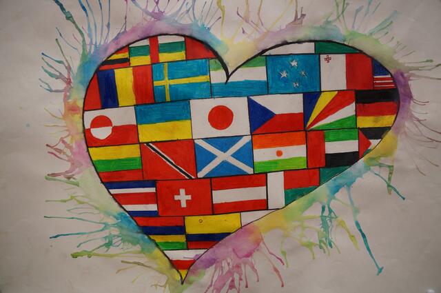 Emma Rudolph-Körber von der NMS Hermannstraße hat mit diesem Bild ein kräftiges Zeichen für den Frieden gesetzt. 