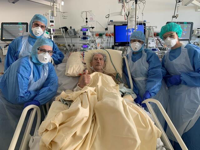 Genesungen von Corona-Patienten wurden gefeiert. | Foto: Landesklinikum Neunkirchen