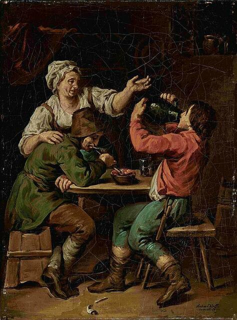 Im Bild: Wirtshausszene I, 1804, Öl auf Leinwand, gezeichnet von Barbara Krafft | Foto: Salzburg Museum