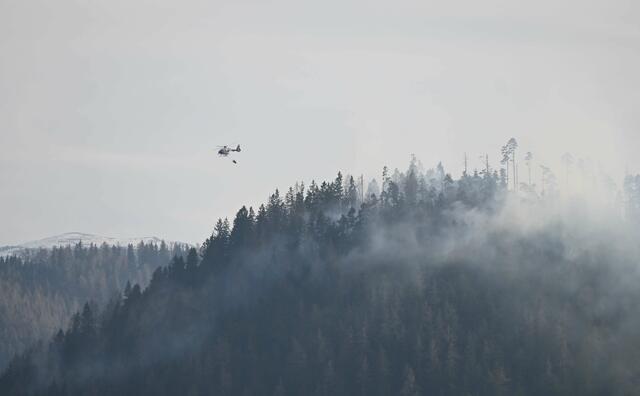 Die dichte Rauchentwicklung ist kilometerweit sichtbar und erschwert die Sicht für die Einsatzkräfte. | Foto: Doku NÖ
