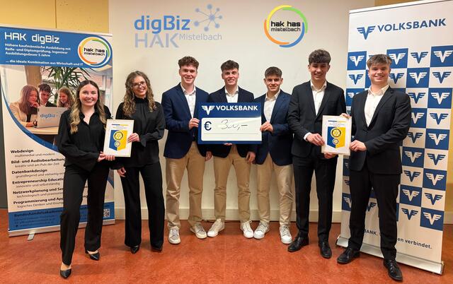 Die Gewinner:innen der digBiz Schulentscheidung an der HAK Mistelbach. | Foto: Astrid Tröstl