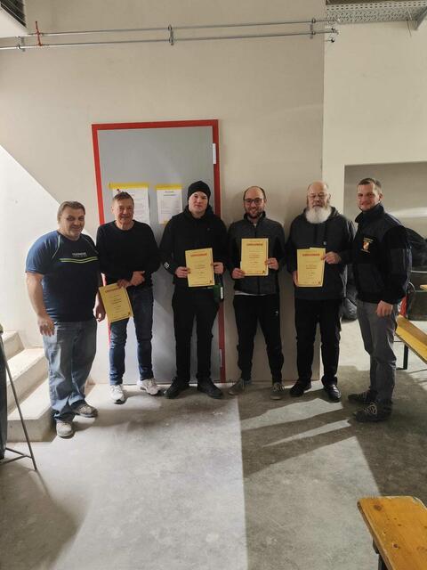 OBI Thomas Zattel, Franz Weichselbraun, Lukas Donabauer, Patrick Ess, Walter Vorstandlechner und BI Jakob Gfundtner. | Foto: FF Gerolding