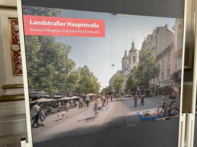 So könnte die Begegnungszone am Rochusmarkt aussehen.  | Foto: Andreas Pölzl/MeinBezirk