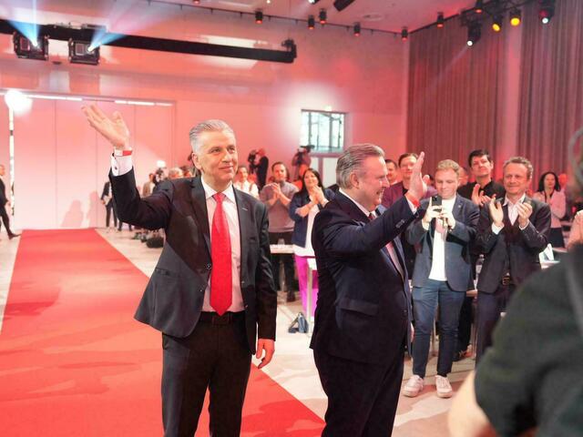 Taucher und Ludwig bei der SPÖ Klubtagung. | Foto: Valentina Marinelić/MeinBezirk