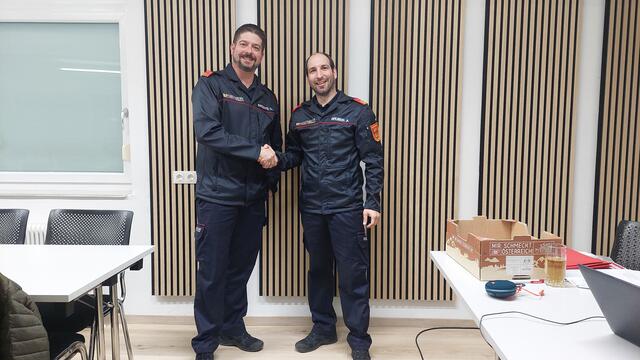 Kommandant OBI Christian Maszlovits &amp; Leiter des Verwaltungsdienstes ABI Andreas Gruber.