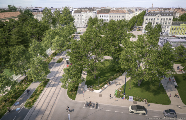 Die "Wiener Radweg-Offensive" erreicht ein weiteres Etappenziel: Der zweite Abschnitt der neuen, vier Kilometer langen Radverbindung Richtung Westen steht in den Startlöchern. Und so soll es aussehen. | Foto: Stadt Wien