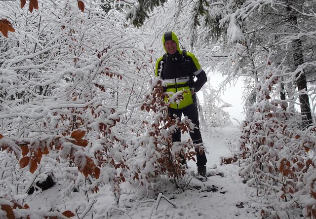 Ich genieße das so schöne winterliche Ambiente.