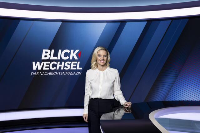 Moderatorin Katrin Prähauser moderiert die Sendung „Blickwechsel. Das Nachrichtenmagazin." | Foto: ServusTV/Manuel Seeger