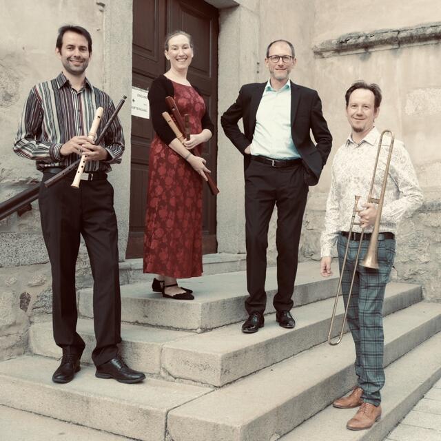 Die Gruppe Musica Antiqua Salzburg: v. l. n. r.: Matthijs Lunenburg, Andrea Guttmann, Bernhard Prammer und Stefan Konzett | Foto: Musica Antiqua Salzburg by mas