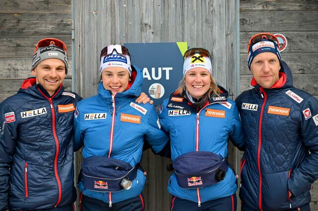 Top-Resultat: Rang vier für die Mixed-Staffel mit Patrick Jakob (li.). | Foto: Ski Austria