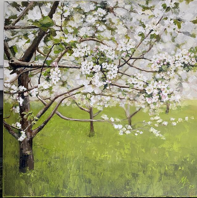 Blühende Obstbäume sind beliebte Motive der Schweizer Künstlerin Marayana Demchuk.   Foto: Demchuk