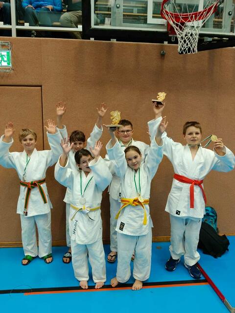 Die jüngsten Judoka der Sportunion Leibnitz hatten allen Grund zum Jubeln. | Foto: SU Leibnitz