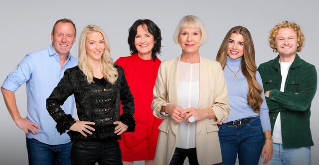 Stefan Koubek, Simone Lugner, Eva Glawischnig, Heilwig Pfanzelter, Anna Strigl und Paulus Bohl (v.l.n.r.) wagen sich als "Dancing Stars" aufs ORF-Tanzparkett. | Foto: ORF/Hans Leitner