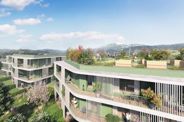 Das Projekt "The Roof" liegt eingebettet in malerischer Umgebung in Wörtherseenähe. | Foto: Bednarzek &amp; Schnitzer Immobilien