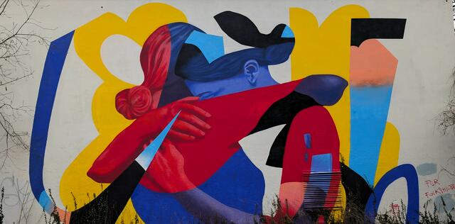 Eines von vielen Kunstwerken in der Mural Harbor Gallery, im Hafen von Linz. | Foto: Patrice Bruvier