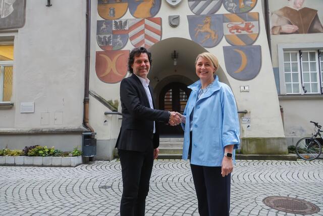 Stichwahl Feldkirch zwischen Bürgermeister Manfred Rädler und Andrea Kerbleder. | Foto: Klaus Hartinger
