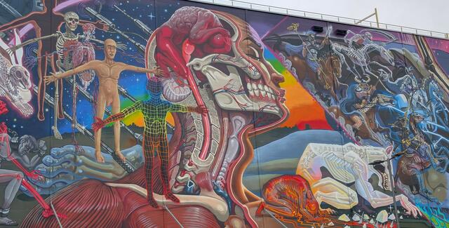 Ein Teil vom größten und neuesten Kunstwerk in der Mural Harbor Gallery (Künstler: Nychos).  | Foto: Patrice Bruvier