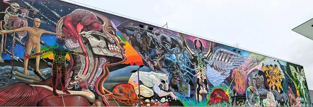 Ein Teil vom größten und neuesten Kunstwerk in der Mural Harbor Gallery (Künstler: Nychos).  | Foto: Patrice Bruvier
