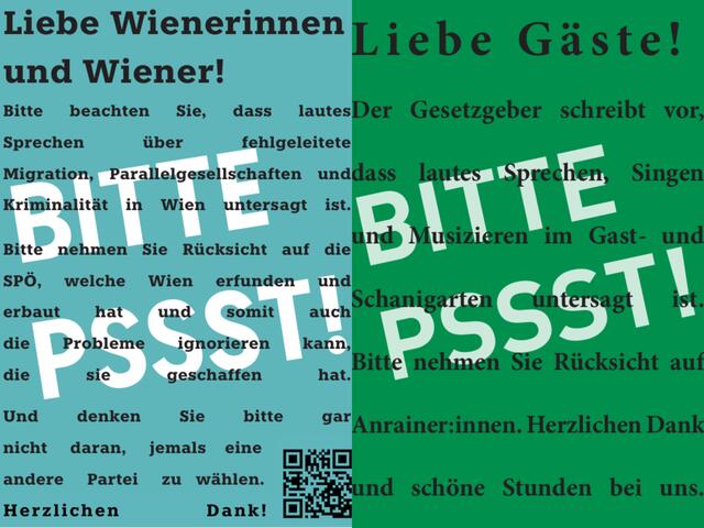 So sehen die zwei Plakate aus. | Foto: ÖVP Wien/bitte-pssst.at; Wirtschaftskammer Wien