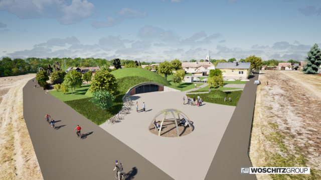 Eingebettet zwischen dem Bahntrassenradweg und dem Ortsgebiet - in unmittelbarer Nähe zur Gemeindehalle - wird das Projekt realisiert. | Foto: Woschitz Engineering