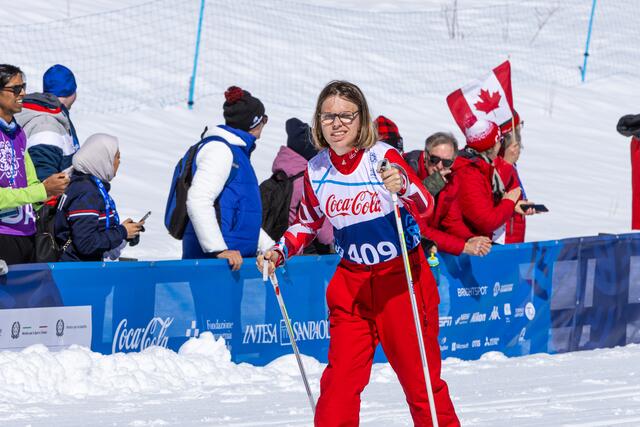 Marie-Christine Lamprecht beim Crosscountry Skiing Training in Pragelato, Turin 2025. | Foto: Marco Ciccolella