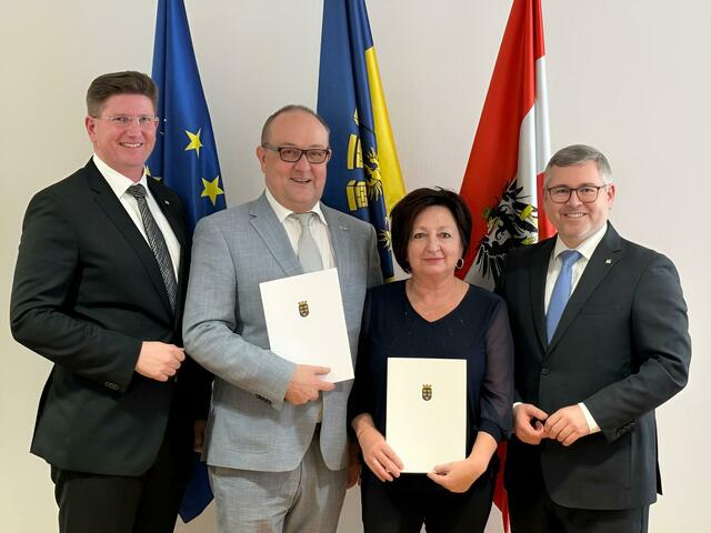 St. Martin: Bürgermeister Peter Höbarth (ÖVP), Vizebürgermeisterin Sigrid Holzweber (ÖVP) | Foto: Pilz