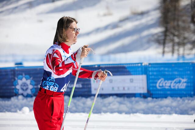 Marie-Christine Lamprecht beim Crosscountry Skiing Training in Pragelato, Turin 2025. | Foto: Marco Ciccolella