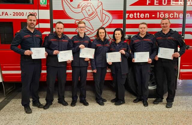 Die Mitglieder der FF Mooskirchen erhielten ein Teilnahmezertifikat. | Foto: FF Mooskirchen