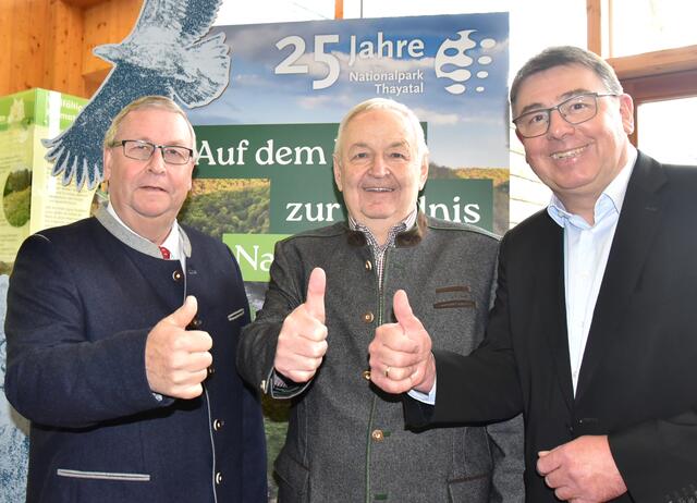 Drei Nationalpark Bürgermeister: Friedrich Schechtner (seit 2019), Norbert Kellner (1980-2008), Heribert Donnerbauer (2008-2019) | Foto: Herbert Schleich