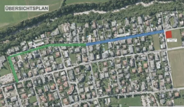In den kommenden Monaten wird die Hall AG den Ausbau des Fernwärme- und Glasfasernetzes an der Schützenstraße weiter vorantreiben. | Foto: Gemeinde Mils
