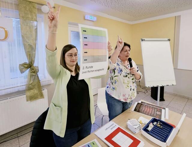 Julia Nikitscher (links) und Melanie Kroboth als Spielleiterinnen. | Foto: SPÖ