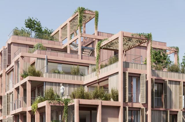 Im hinteren Bereich soll ein Zubau in einer Holzbauvariante entstehen. | Foto: BWM-Designers &amp; Achitects; Telegram71, Woow Studios