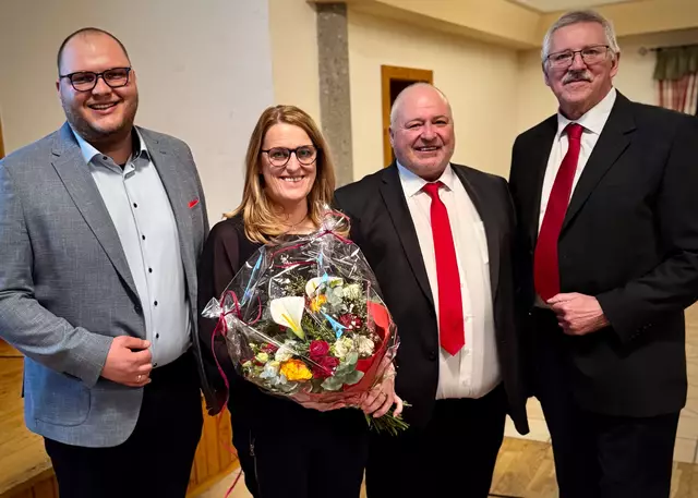 Obmann Dominik Lamprecht, Staatssekretärin Ulrike Königsberger-Ludwig, Obmann Stellvertreter Ulrich Steiner, Obmann Stellvertreter Josef Rinner. (v.li.) | Foto: SPÖ Haidershofen