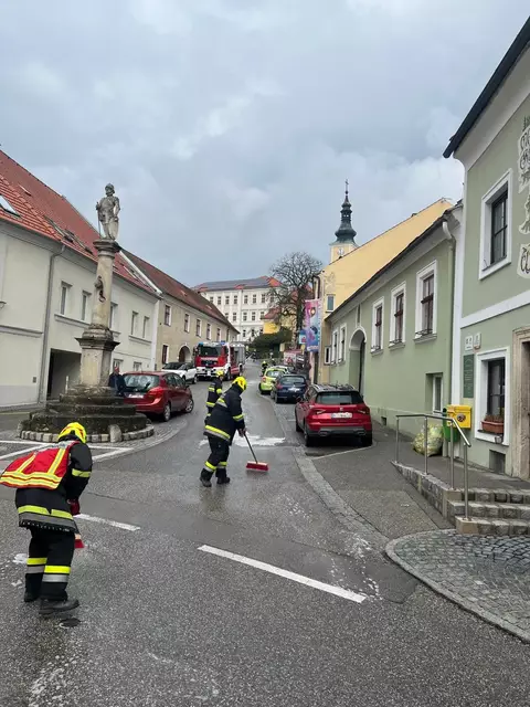 Das ausgetretene Öl wurde mit festem und flüssigem Bindemittel beseitigt. | Foto: Kral