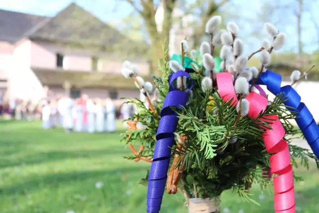 Der Palmbuschen soll das Haus, die Felder, Äcker oder Gärten vor Übel bewahren und böse Geister vertreiben. | Foto: Puch bei Salzburg/Barbara Gerber