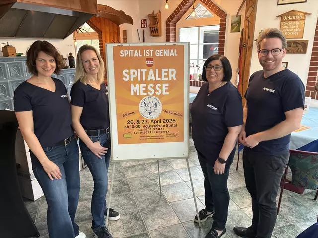 Das Messeteam: die Unternehmerinnen Sonja Filzwieser und Nina Haslinger-Streit, Bürgermeisterin Maria Fischer und Vizebürgermeister Marcel Skerget.  | Foto: Koidl