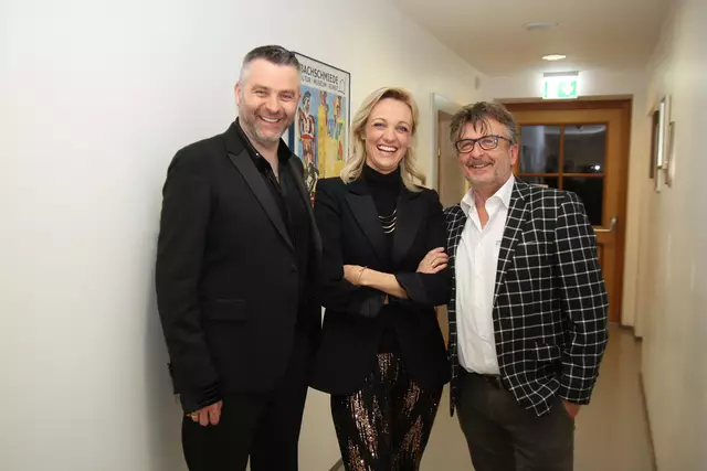 Werner und Katrin Unterlercher mit Bernhard Robotka.