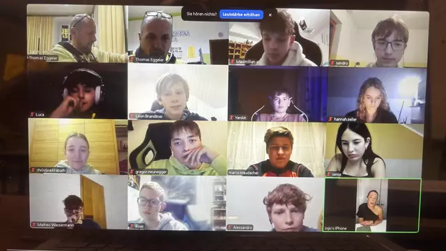 Die Schüler im Meeting mit Joelle Legg | Foto: Privat