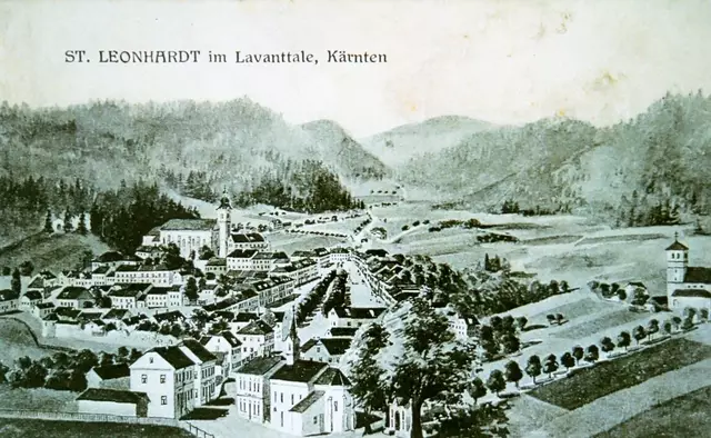 Eine alte Ansicht der Stadtgemeinde Bad St. Leonhard aus dem Jahr 1900. Seit dem hat sich viel getan. | Foto: Archiv Stadtgemeinde Bad St. Leonhard