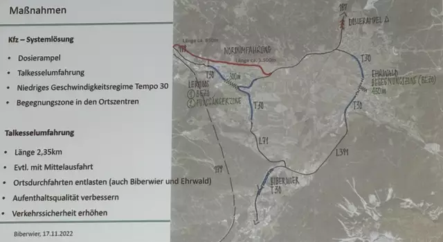 Für die geplante Talkesselumfahrung im Zugspitzkessel gibt es derzeit nur eine einfache Trassenskizze.
