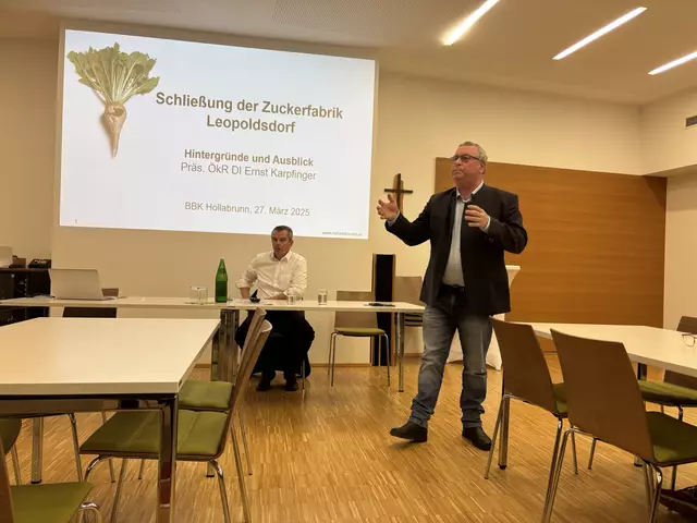 In der Bezirksbauernkammer Hollabrunn wurde zur Informationsveranstaltung bezüglich der Schließung der Zuckerfabrik Leopoldsdorf geladen. | Foto: Alexandra Goll
