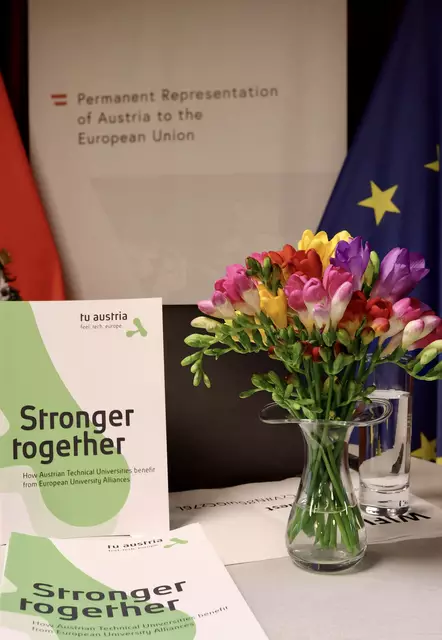 „Stronger together“ war der Titel des Netzwerktreffens auf Einladung der TU Austria am 1. April in der Ständigen Vertretung Österreichs bei der Europäischen Union in Brüssel. | Foto: Zahra Reismüller