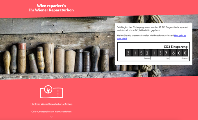 Online kann der Wiener Reparaturbon heruntergeladen und entweder ausgedruckt oder auf dem Smartphone abgespeichert werden.  | Foto: Screenshot