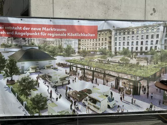 Insgesamt 13 Stände wird es in der neuen Markthalle geben. Die jeweiligen Anbieter wurden hierbei schon ausgesucht, insgesamt soll es 174 Bewerbungen gegeben haben. Nur ein Stand fehlt noch, und zwar ein Bäcker. Der soll jedoch auch schon in kurzer Zeit feststehen. | Foto: Kevin Gleichweit/MeinBezirk