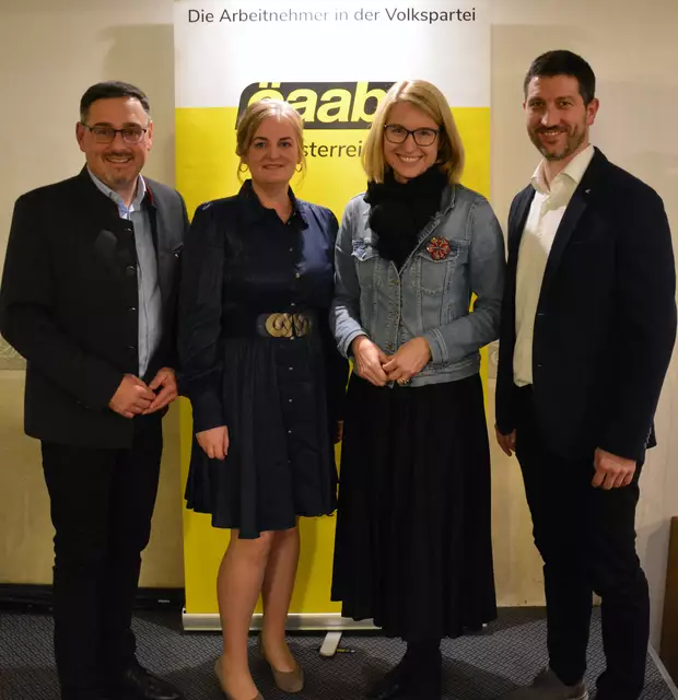 Klaus Mühlbacher, Michaela Reichinger, Christine Haberlander und Max Werdecker (v. l.). | Foto: ÖAAB Bezirk Braunau