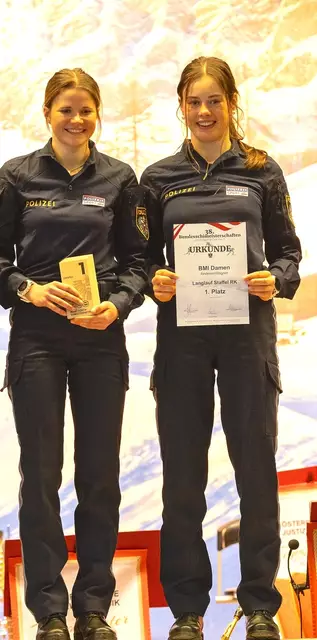 Lara Wagner (li.) und Anna Andexe holen Gold für das BMI bei den Exekutivmeisterschaften 2025. | Foto: BMI