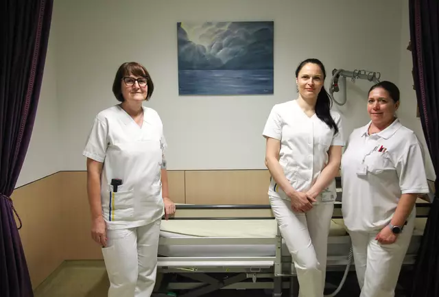 v.l.n.r.: Stationsschwester Interne 2 DGKP Herta Ehrgott, PFA Interne 1 Krisztina Rado, Stationsschwester Interne 1 DGKP Nicole Schmied | Foto: Landesklinikum Zwettl