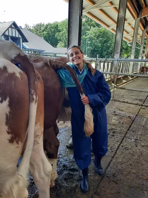 Hannah Thaller gab den 5. Jahrgängen und weiteren Interessierten aus den 4. Klassen einen spannenden Einblick in die VetMed Vienna. | Foto: HLBLA St. Florian