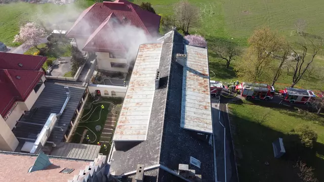 Der Gebäudebrand von oben | Foto: AFKDO Neulengbach