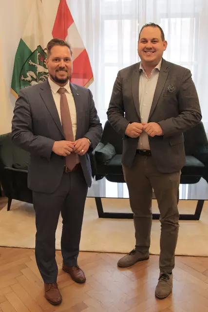 Stellen den FPÖ-Klub neu auf: Klubobmann Marco Triller (l.) und sein Stellvertreter Philipp Könighofer. | Foto: FPÖ Steiermark